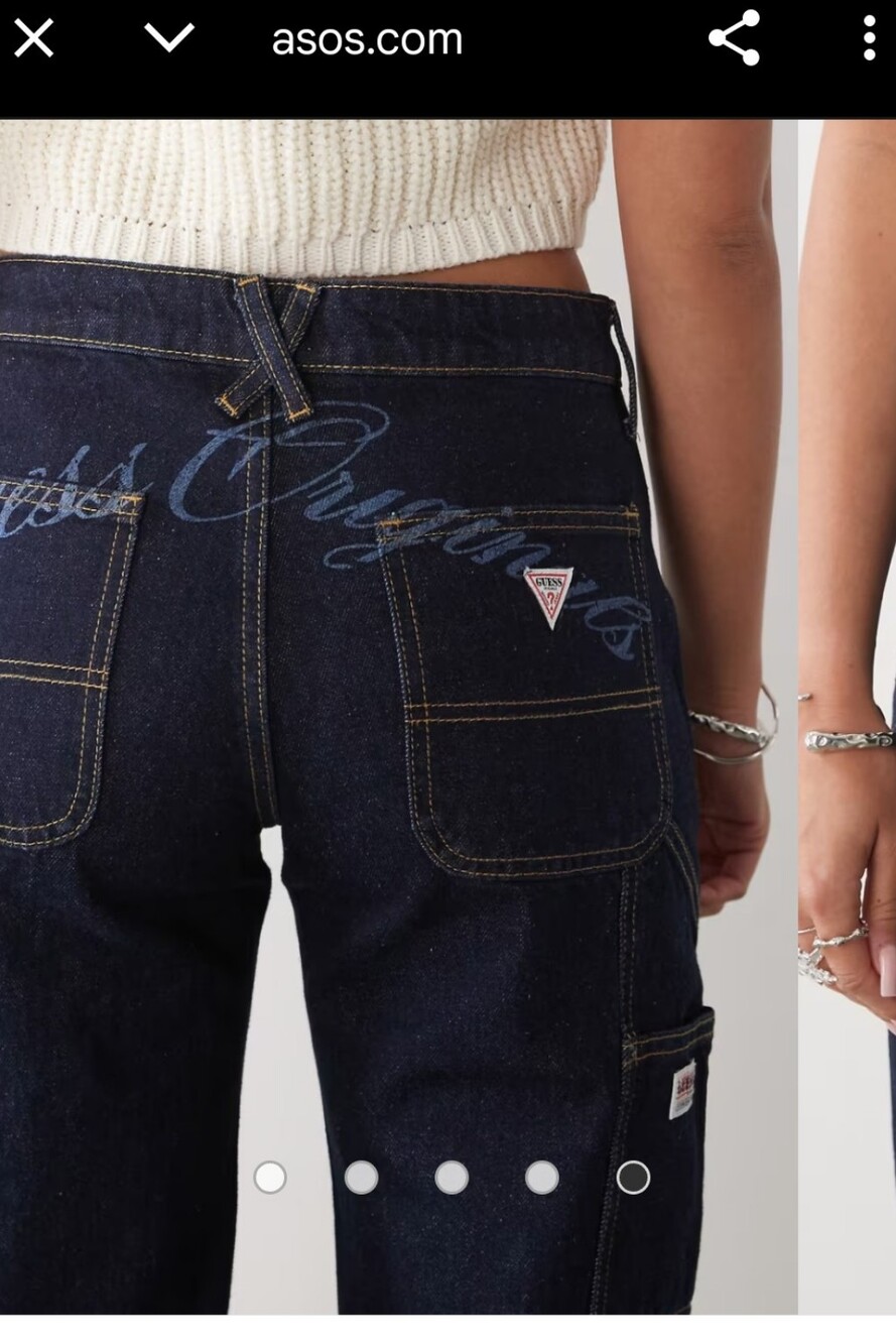 Guess Jeans Women's Dark Blue Denim Carpenter Jeans